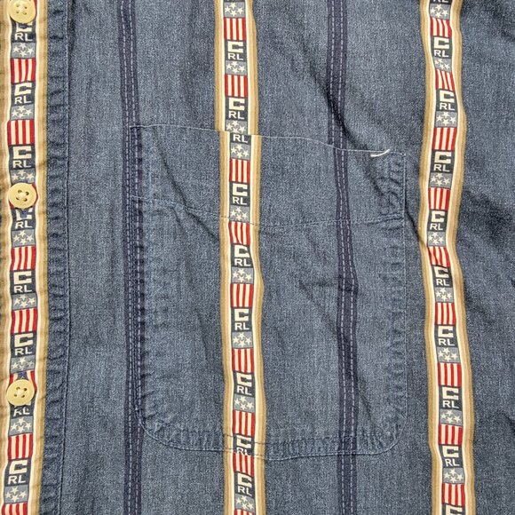 Chaps Ralph Lauren Shirt Mens Medium/Large Striped Vintage Button Up Long Sleeve - Picture 3 of 12